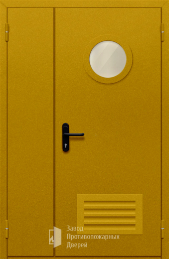 Фото двери «Полуторная с вентиляцией и стеклом №45» в Пущино