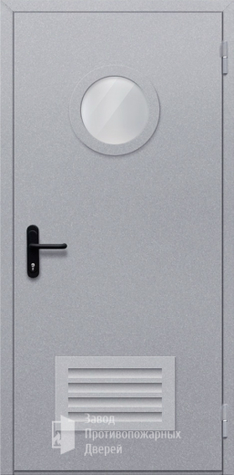 Фото двери «Однопольная с круглым стеклом и решеткой» в Пущино