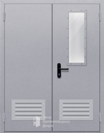 Фото двери «Двупольная со стеклом и решеткой» в Пущино