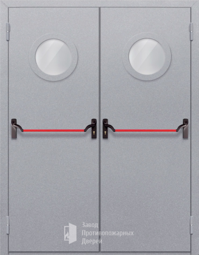 Фото двери «Двупольная с круглым стеклом (антипаника)» в Пущино