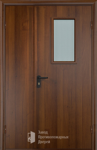Фото двери «Полуторная МДФ со стеклом EI-30» в Пущино