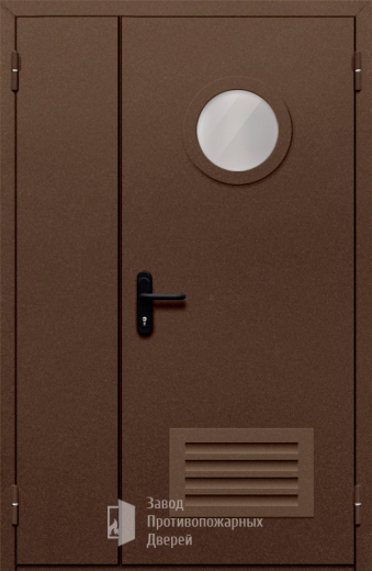 Фото двери «Полуторная с вентиляцией и стеклом №48» в Пущино