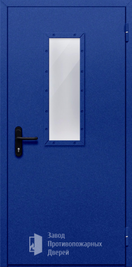 Фото двери «Однопольная со стеклом (синяя)» в Пущино