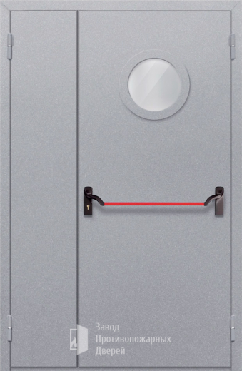 Фото двери «Полуторная с круглым стеклом (антипаника)» в Пущино