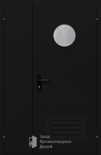 Фото двери «Полуторная с вентиляцией и стеклом №44» в Пущино