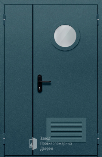 Фото двери «Полуторная с вентиляцией и стеклом №47» в Пущино