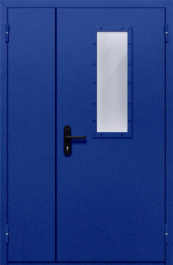 Фото двери «Полуторная со стеклом (синяя)» в Пущино