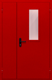 Фото двери «Полуторная со стеклом (красная)» в Пущино