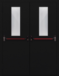 Фото двери «Двупольная со стеклом и антипаникой №64» в Пущино