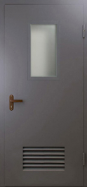 Фото двери «Техническая дверь №5 со стеклом и решеткой» в Пущино