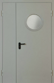 Фото двери «Полуторная с круглым стеклом EI-30» в Пущино